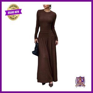 Long Sleeve Fitted Tee & Flowy Maxi Skirt Set - Fall Outfit
